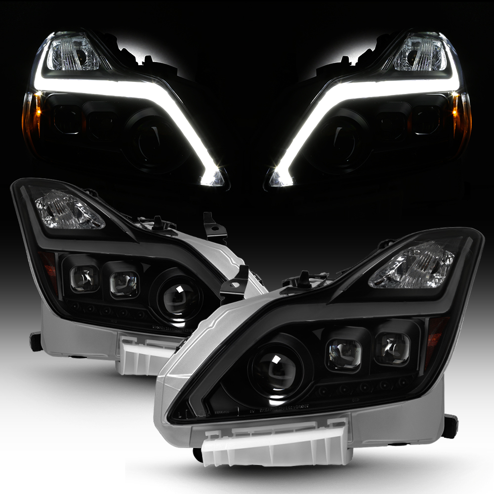 G37 Coupe Sequential DRL Black Headlights