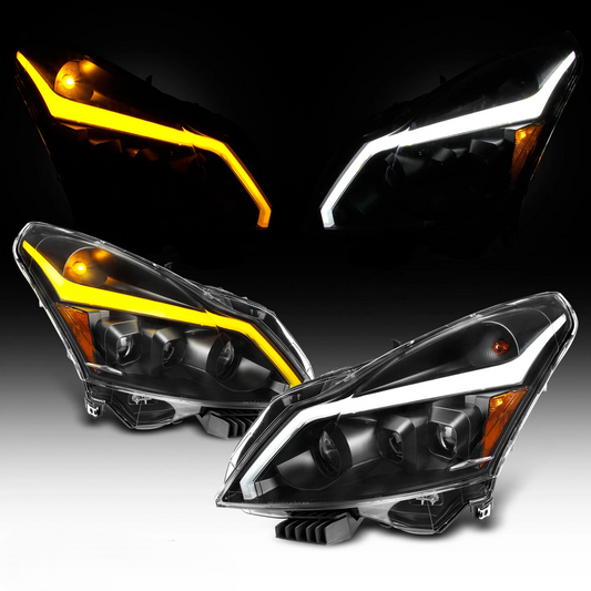 G37 Sedan DRL Black Headlights